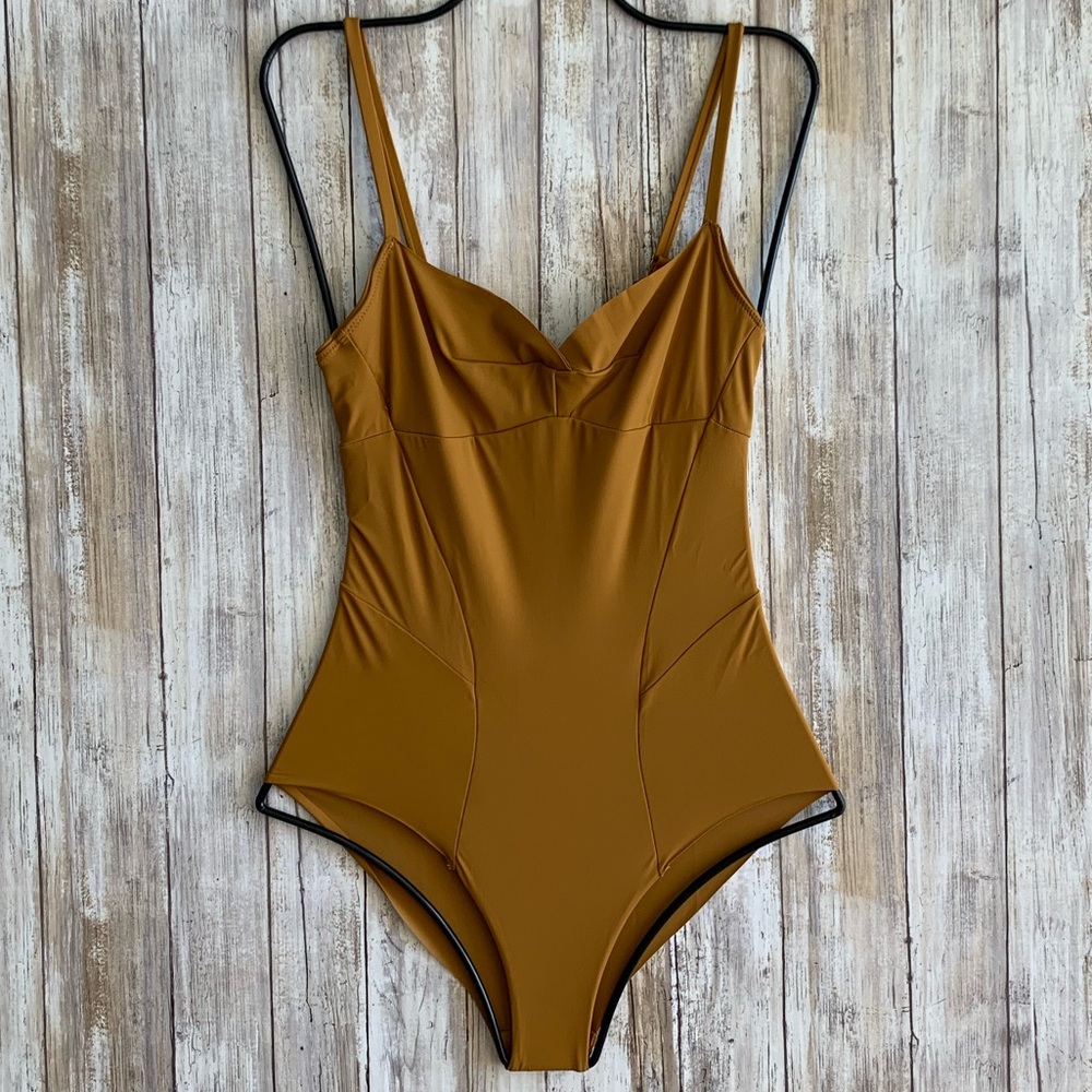 Vitamin A Mustard One Piece Swimsuit